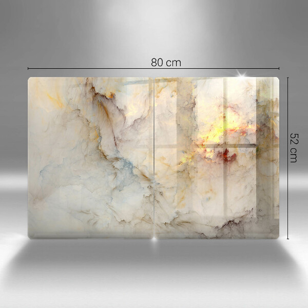 Induction hob cover Marble texture with gold