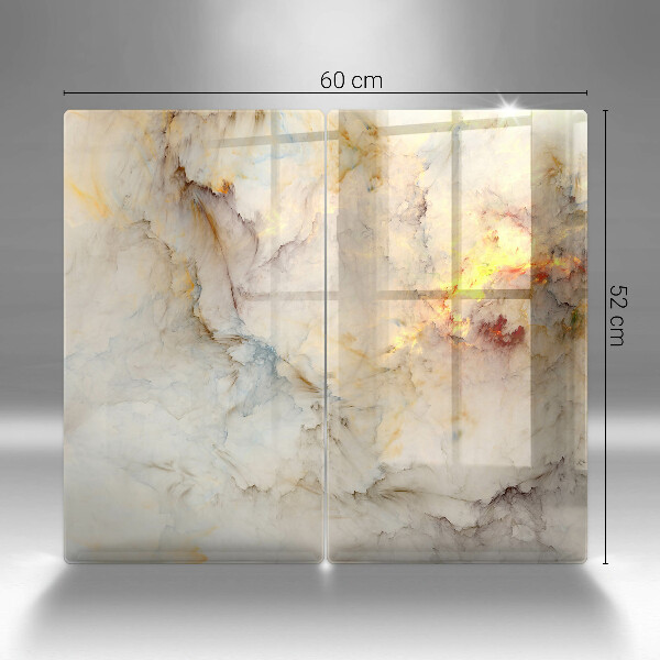 Induction hob cover Marble texture with gold