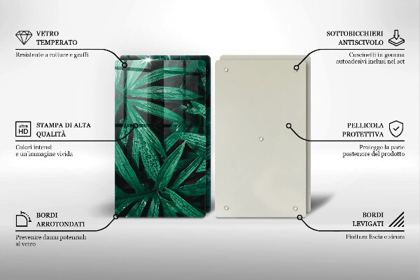 Induction hob cover Plants leaves