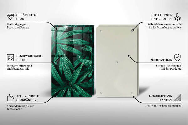 Induction hob cover Plants leaves