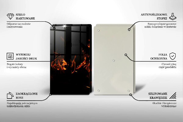 Induction hob cover Fire flame