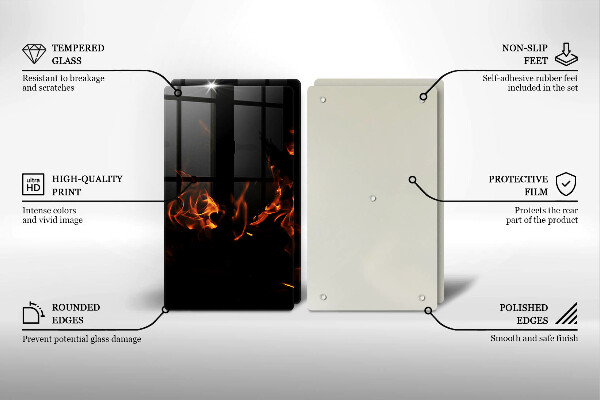 Induction hob cover Fire flame