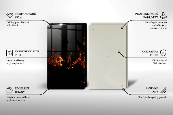 Induction hob cover Fire flame