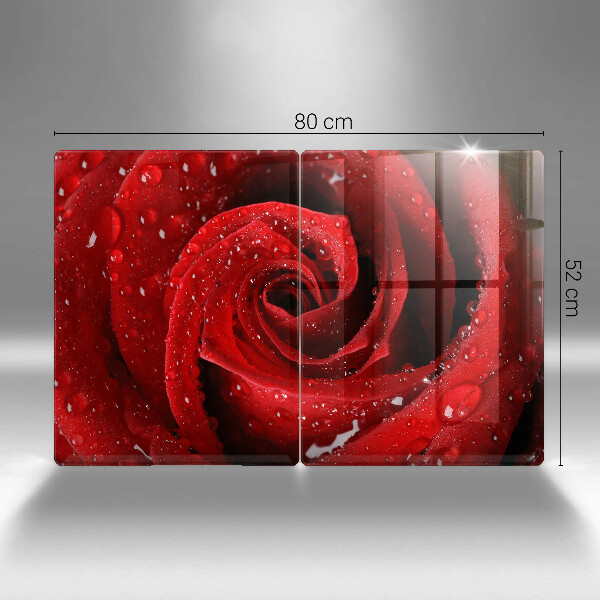 Induction hob cover Rose flower petals