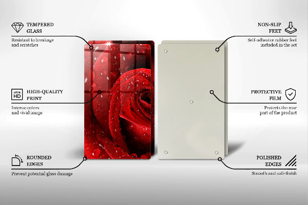Induction hob cover Rose flower petals
