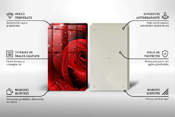Induction hob cover Rose flower petals