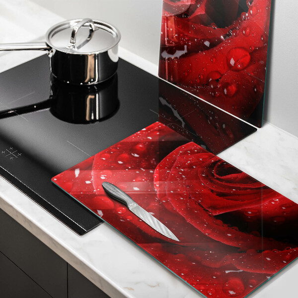 Induction hob cover Rose flower petals