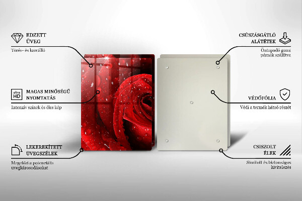 Induction hob cover Rose flower petals