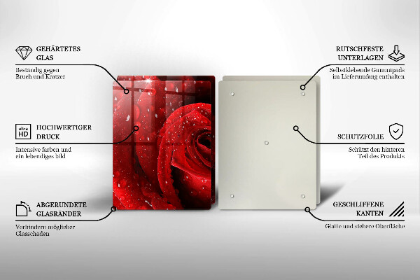 Induction hob cover Rose flower petals