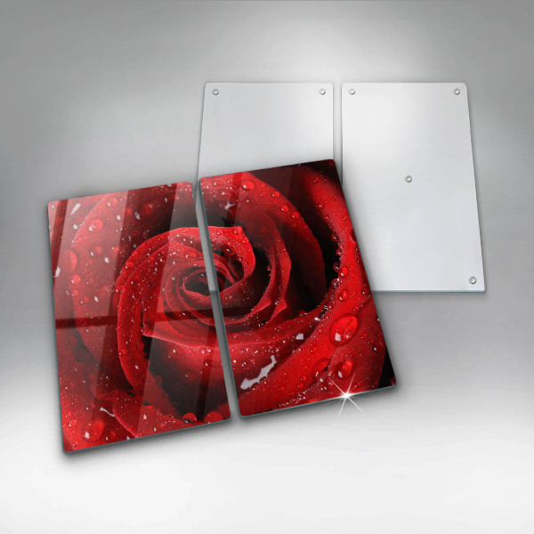 Induction hob cover Rose flower petals