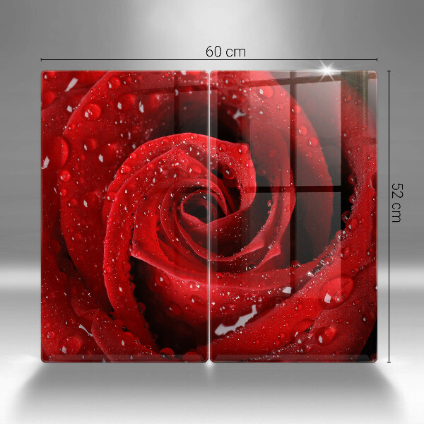 Induction hob cover Rose flower petals
