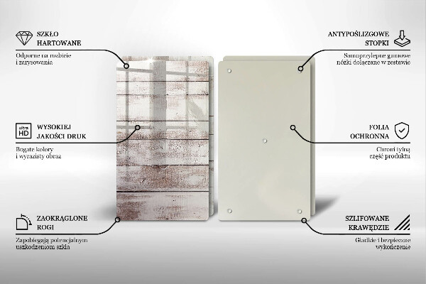 Induction hob cover Old wood boards