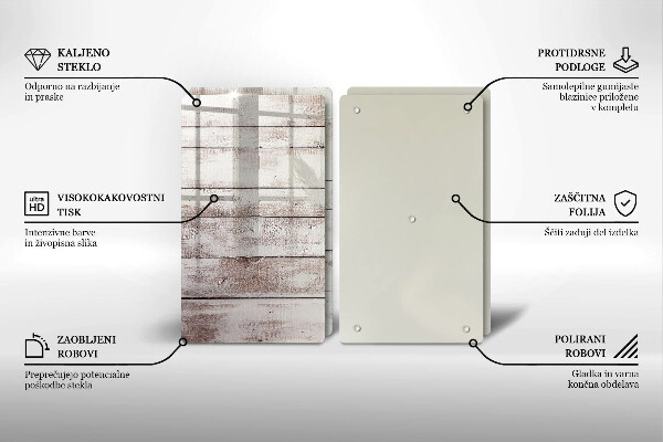 Induction hob cover Old wood boards