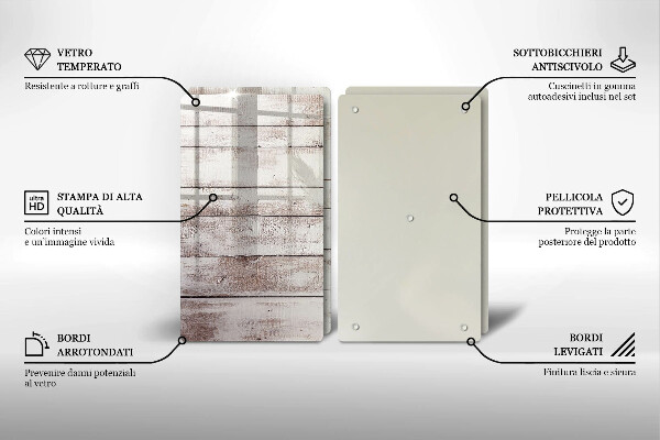 Induction hob cover Old wood boards