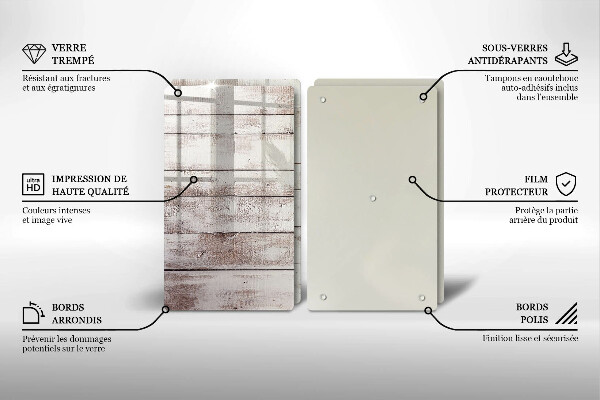 Induction hob cover Old wood boards