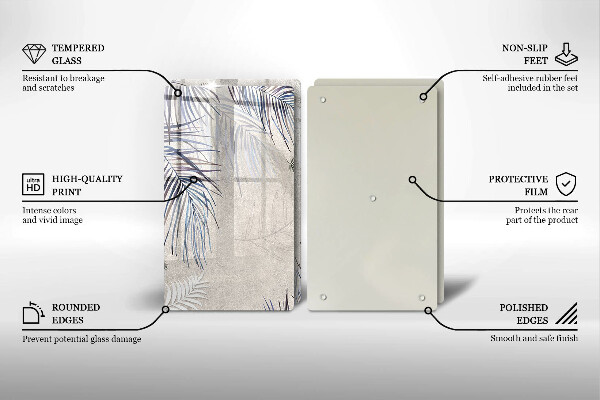 Induction hob cover Subtle leaves