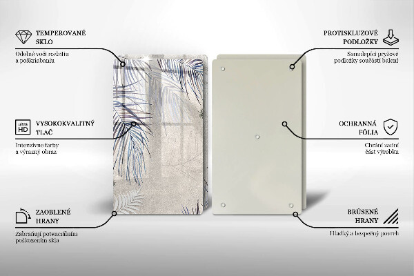 Induction hob cover Subtle leaves