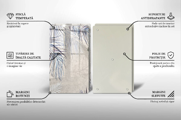 Induction hob cover Subtle leaves