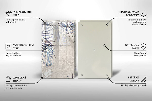 Induction hob cover Subtle leaves