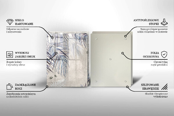 Induction hob cover Subtle leaves