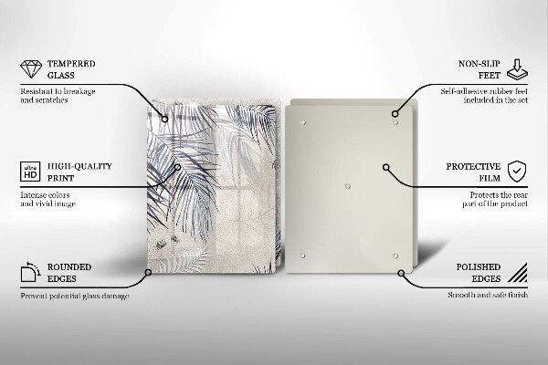 Induction hob cover Subtle leaves