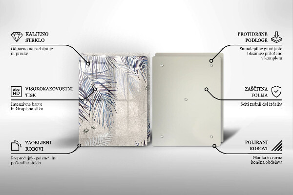 Induction hob cover Subtle leaves