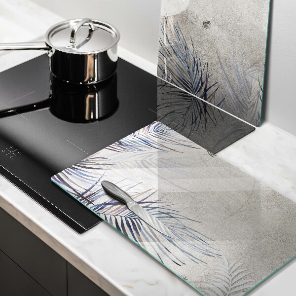 Induction hob cover Subtle leaves
