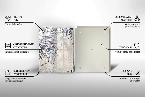 Induction hob cover Subtle leaves