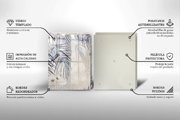 Induction hob cover Subtle leaves