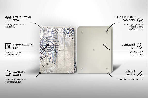 Induction hob cover Subtle leaves