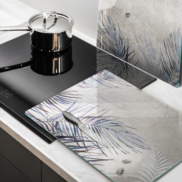 Induction hob cover Subtle leaves