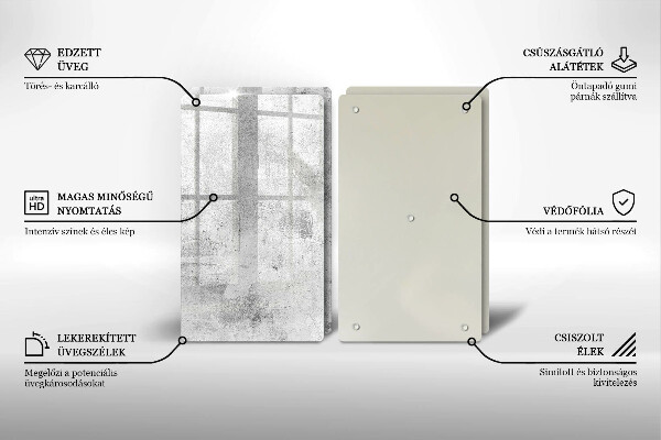 Induction hob cover Concrete texture