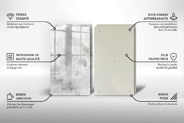 Induction hob cover Concrete texture