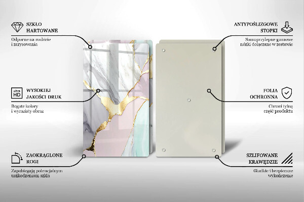 Induction hob cover Pastel marble