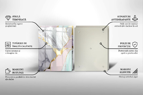 Induction hob cover Pastel marble