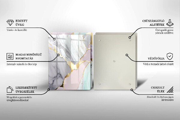 Induction hob cover Pastel marble