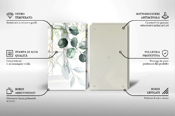 Induction hob cover Painted plants