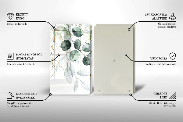 Induction hob cover Painted plants