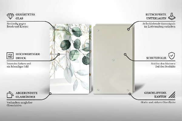 Induction hob cover Painted plants