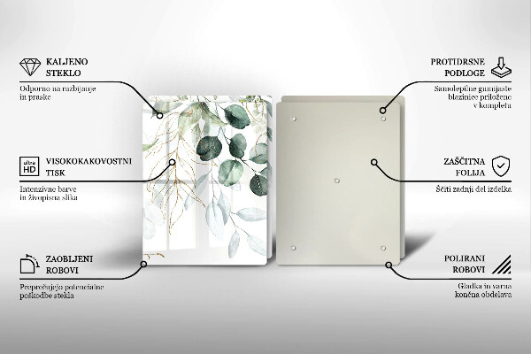 Induction hob cover Painted plants