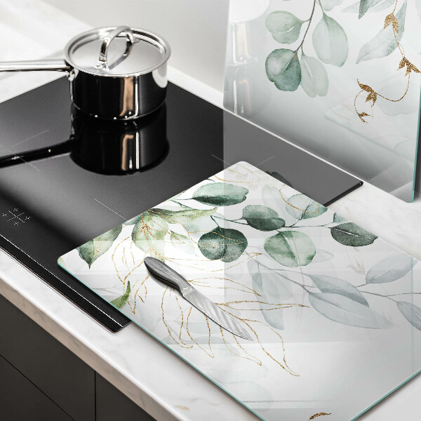 Induction hob cover Painted plants