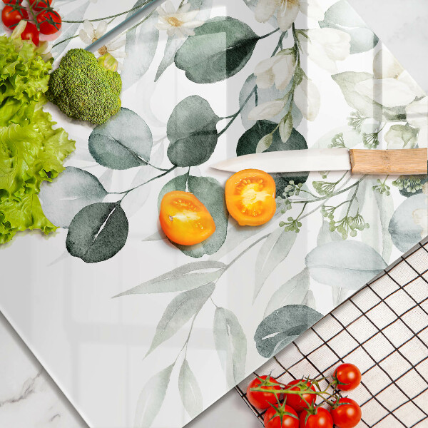 Induction hob cover Watercolor plants