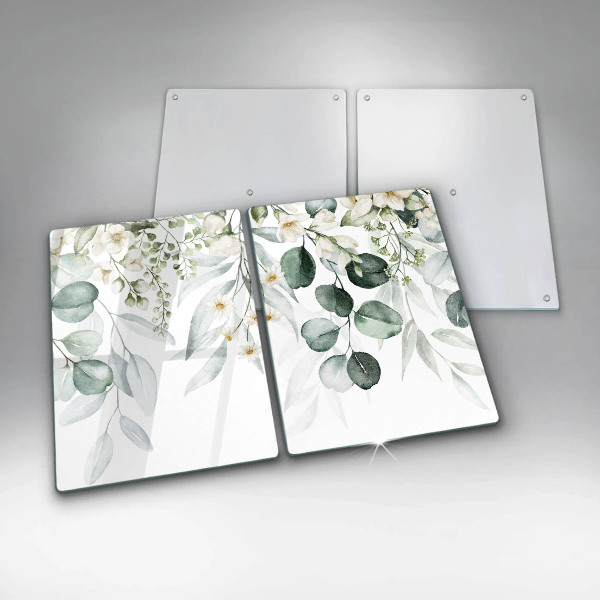 Induction hob cover Watercolor plants