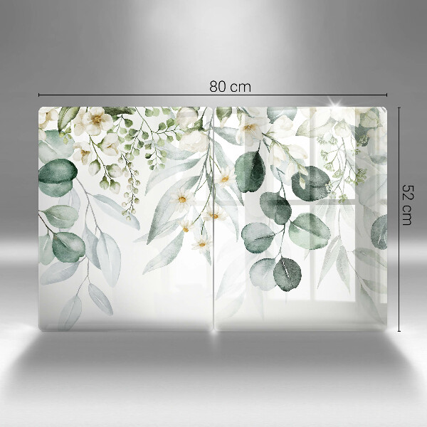 Induction hob cover Watercolor plants