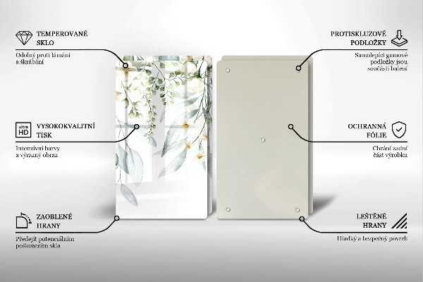 Induction hob cover Watercolor plants