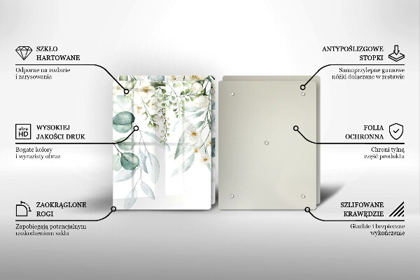 Induction hob cover Watercolor plants