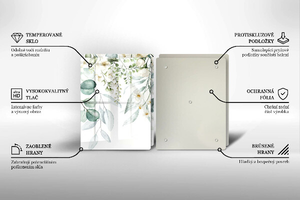 Induction hob cover Watercolor plants