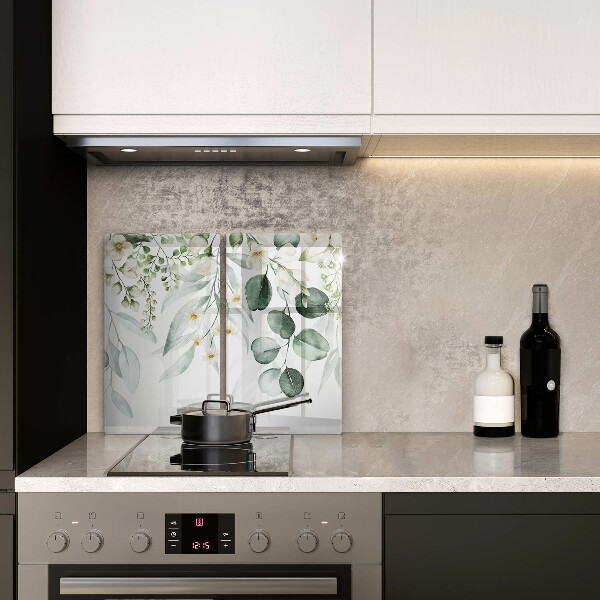 Induction hob cover Watercolor plants