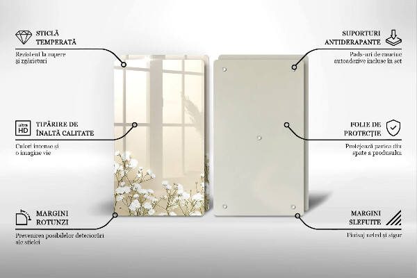 Induction hob cover Boho flowers