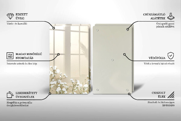 Induction hob cover Boho flowers